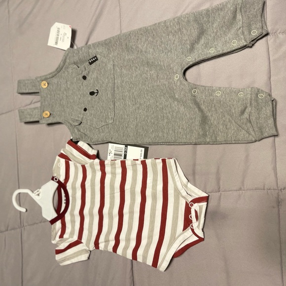 DKNY Infant Overall and Onesie 0-3 months - Picture 1 of 6